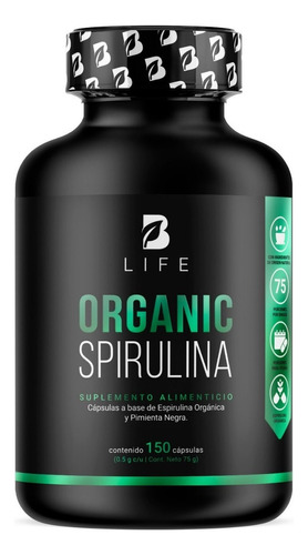 Espirulina Organica De 150 Cáps 500mg Alga Spirulina. B Life