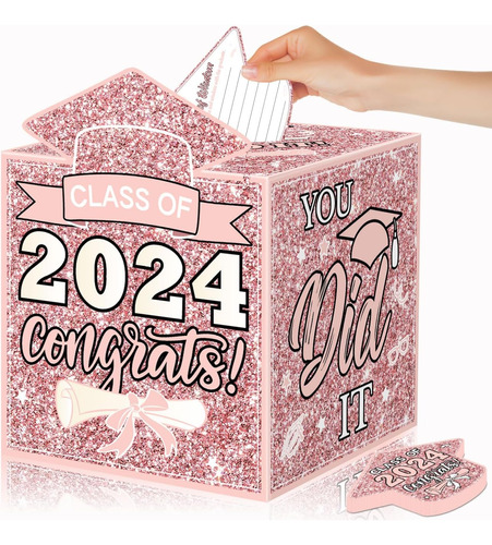 Caja De Tarjetas De Graduación 2024, Decoraciones De Fiesta