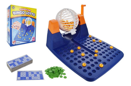 Imagen 1 de 4 de Bingo Lotto Loteria Bolillero Fichas 48 Cartones 90 Numeros