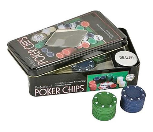 Juego profesional de fichas de póquer con 100 fichas y ficha de crupier