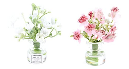 Eyomii 2 Pcs Dollhouse Miniature Flowers Dollhouse Mini Vase