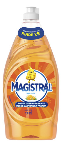 Detergente Magistral Ultra Naranja sintético en botella 750 ml