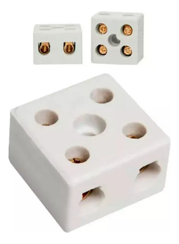 Conector De Porcelana 2 Vias 16mm2 Alta Temperatura Emenda