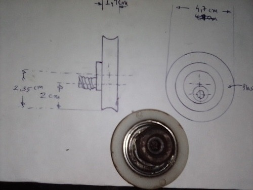 Imagen 2 de 4 de Rueda Para Operador De Puerta Ascensor Otis O Similar Excént