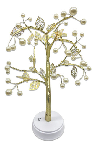 Arbol De Navidad Luces Led 50cm A Pilas Y Usb Dorado