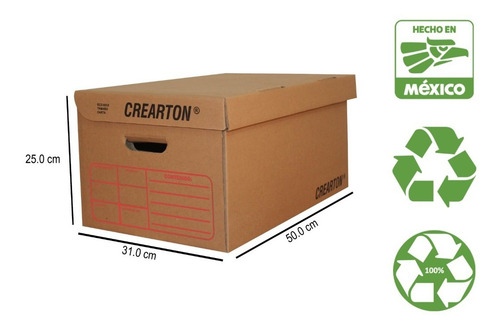 Caja Para Archivo Tamaño Carta(paq. De 5 Piezas) Ecológico