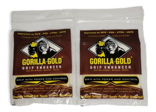 Gorilla Gold Toalla Reutilizable Potenciador De Grip 2-pack