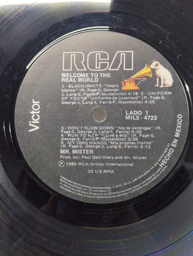 Lp Disco De Acetato De Mr. Mister Welcome To The Real World (Usado)