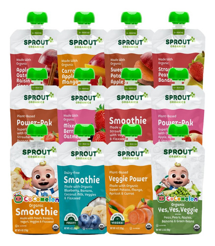 Alimento Orgánico Para Bebés Etapa 2 Bolsas Muestra De 12 Sa