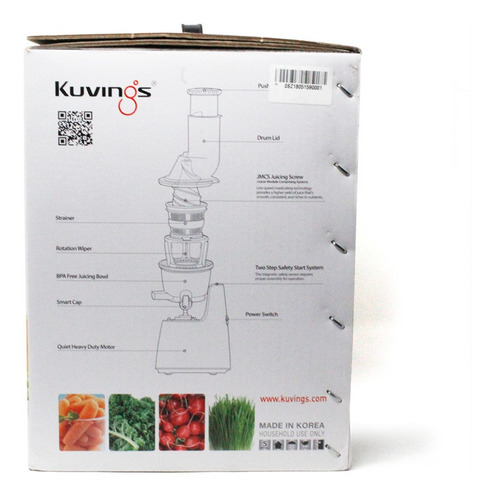 Extractor De Jugos Prensa Fría Domestico Plata Kuvings C7000