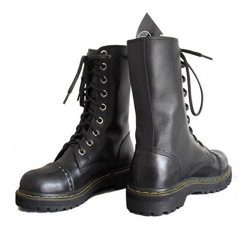 Coturno Vilela Boots Rock - Pespontado 100% Couro Cano Médio