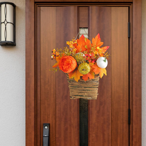 Cesta De Flores Para Colgar En La Puerta, Cesta De Flores De
