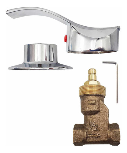 Juego Llave Empotrar Metalico Rugo Maneral Palanca Regadera Acabado Cromado Color Plateado