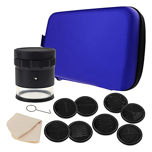 Lupa Scale, Aumento De 10x, 8 Luces Led, 9 Cristales, Escala