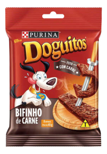 Bifinho De Carne Doguitos 65g Petisco Para Cães Caixa Com 20