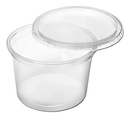 Pote Plástico Redondo Com Tampa 1000ml Transparente 24un