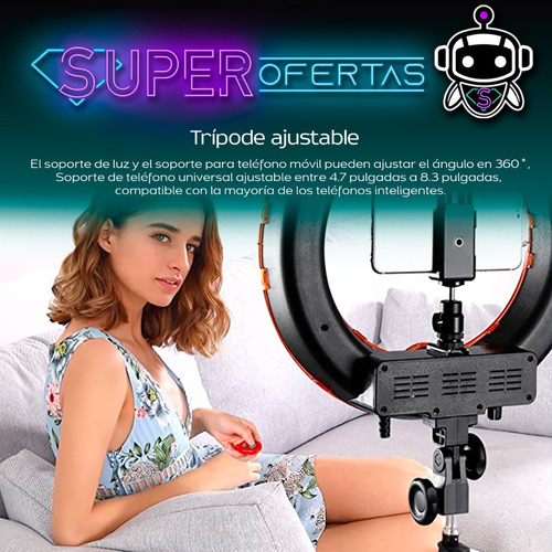 Vivitar Aro De Luz Para Blogger 8¨ 3 Tonos De Luz + Trípode