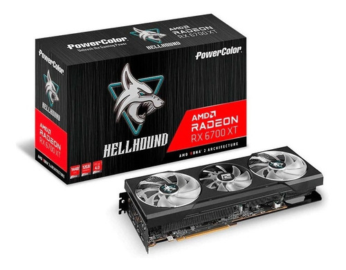 Imagem 2 de 2 de Placa De Vídeo Powercolor Hellhound Radeon Rx 6700 Xt, 12gb,