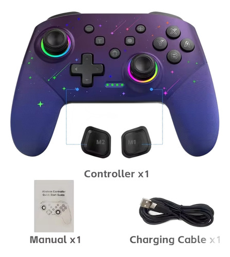 Controle Data Frog S80 Rgb Bluetooth P/ Nintendo Switch E Pc