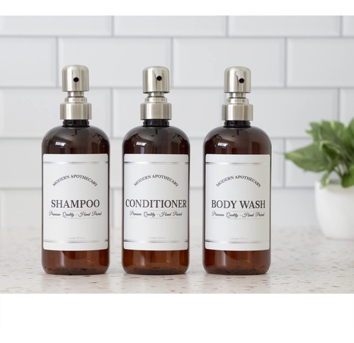 Shampoo And Conditioner Bottles Artanis Home 480ml 3 Pack