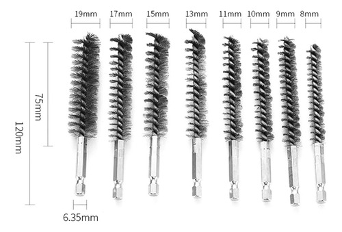Kit De Limpieza De Tubos De Acero Inoxidable Para 8 Piezas