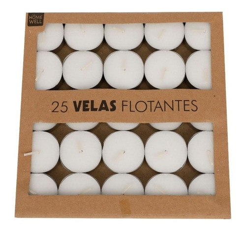 Set De 25 Velas Flotantes Blancas - Homewell Color Blanco