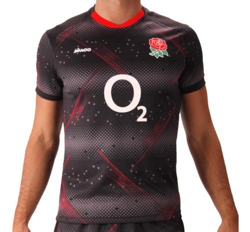 Camiseta De Rugby Inglaterra Negra Nueva Imago