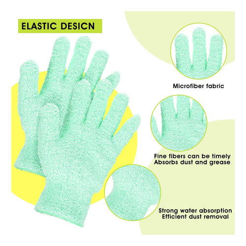 Guantes De Microfibra Teaaha 2pcs Para El Polvo De Las El De
