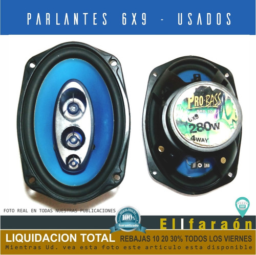 Juego De Parlantes 6x9 280 Watts 4 Ohms Pro Bass