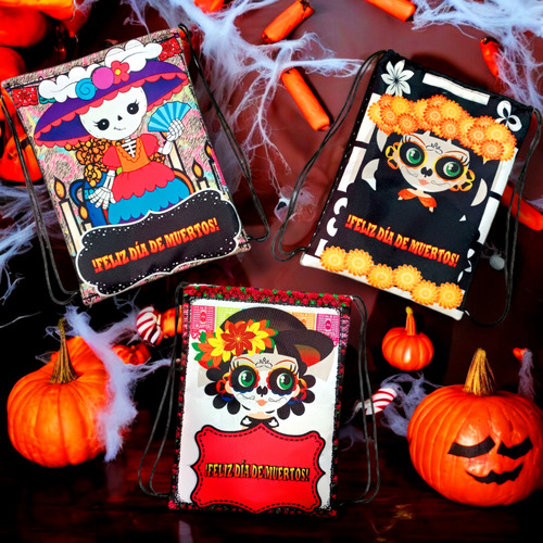 Morralito Dulcero Temática Día De Muertos 30 P