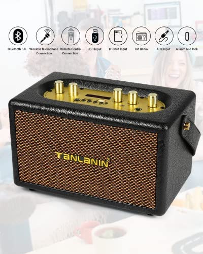 Tanlanin Altavoces Bluetooth Vintage Recargables Portátiles