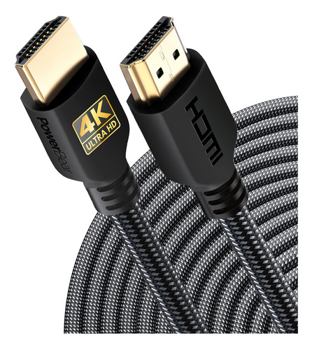 Powerbear - Cable Hdmi 4k 10 Pies, Nailon Trenzado Y Conecto