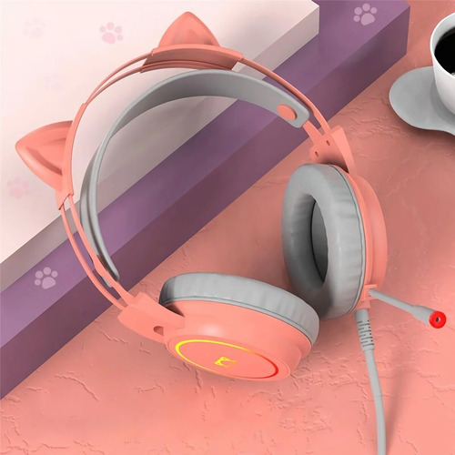 Imagen 4 de 6 de Audifonos Gamer 3.5mm - Daidai Sth200 Rosa