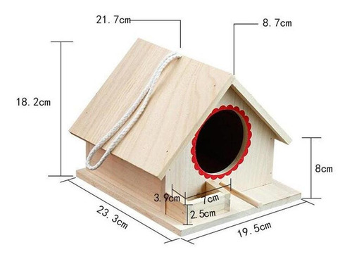 Casa De Pájaros De Para Pájaros Caja Colgante Con Cuerda