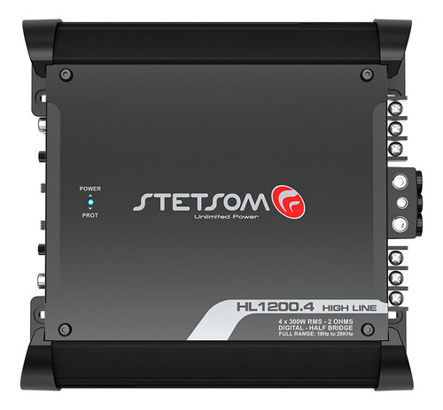 Amplificador Stetsom 1200x4 2ohms Canais, Bridge 4ohms Cor Preto