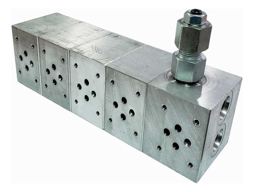 Bloco Manifold Para 5 Valvula Direcional Tn6 C/valv. Alivio