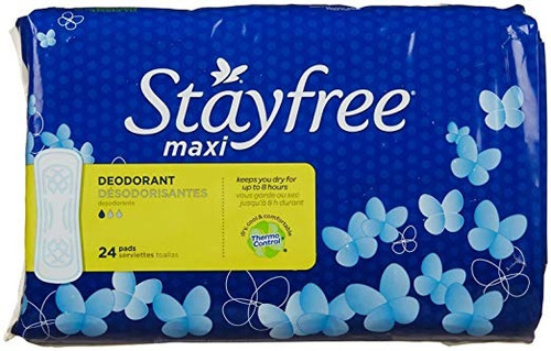 Stayfree Maxi Pad, Desodorante, 24 Ct