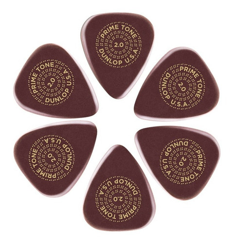 Cañas Dunlop Primetone Standard Smooth 511r2.0, 6 unidades, color marrón oscuro, 2 mm