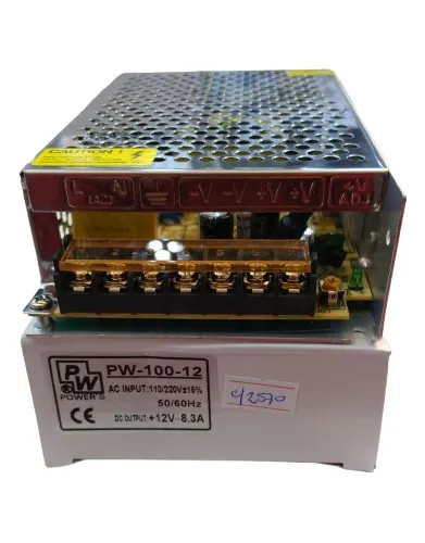 Fuente 12 V De Corriente Continua 8.3 Amp Con Bornera  