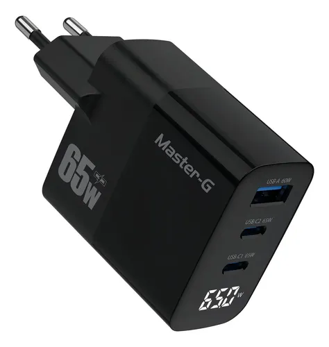 Cargador Portátil Carga Rápida 65w Con Cable Usb-c Master-g Color Negro — oferta en Chile
