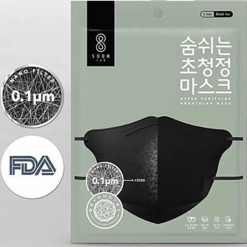 Cubrebocas Nano Fibra Soomlab Fda Coreano Reutilizable 6pz