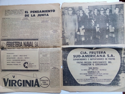 Diario El Mercurio De Valparaiso- Especial- 7 Oct. 1973- (Usado)