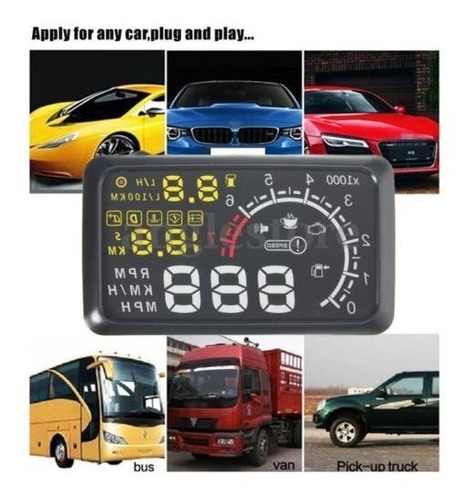 Imagen 4 de 6 de Cabeza De Hud Obd2 Ii Coche Universal 5.5 Sistema De Alerta