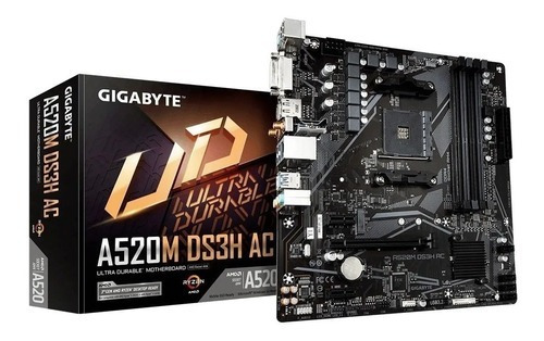 Motherboard Gigabyte A520m Ds3h Ac Am4 Wifi M.2 Nvme