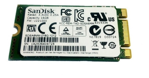 Ssd M2 Sandisk U110 16 Gb Ngff M.2 Ssd Hdd 6 Gb/s 2242