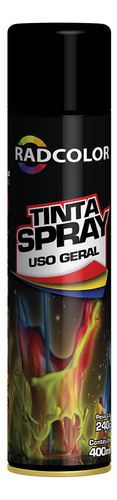 Tinta Spray Preto Semi Fosco Radnaq - Rc2130