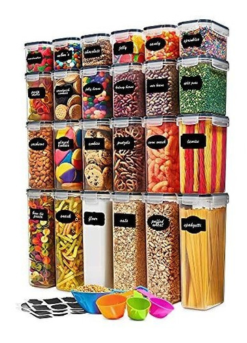 24 Pack Airtight Food Storage Container Set - Bpa 4w4n 8