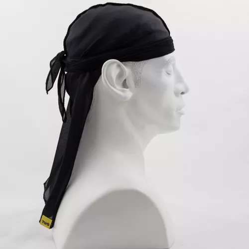 Bandana Durag Preta Tug Touca 360waves Dureg Hiphop Rapper