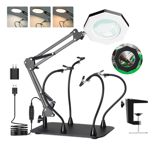 Lupa De 10 Veces Con Luz Y Soporte, Lámpara Led Kuvrs 2200 I