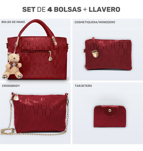 Set 4 Bolsos Impermeables De Lujo Para Mujer Satchel De Moda